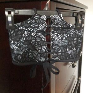 Massimo - Black Lace Cut Away Bikini Top